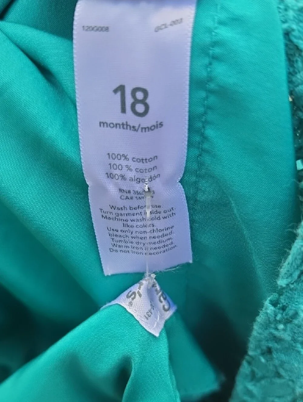 Carter's Teal Lace Party Dress with Silver Bow Belt